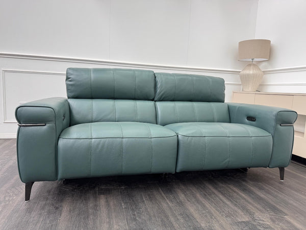 Furniture Village Homestage Lake Green 3 Seater Sofa Power Recliner + Headrest1