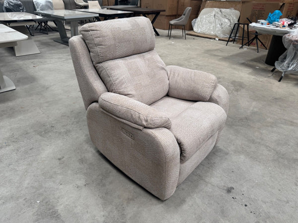 G Plan Kingsbury Power Recliner Armchair In Beige Pattern Fabric16