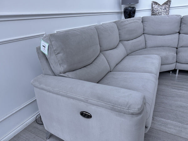 Sofology Palmer Power Recliner Corner Sofa In Toronto Grey Suede7