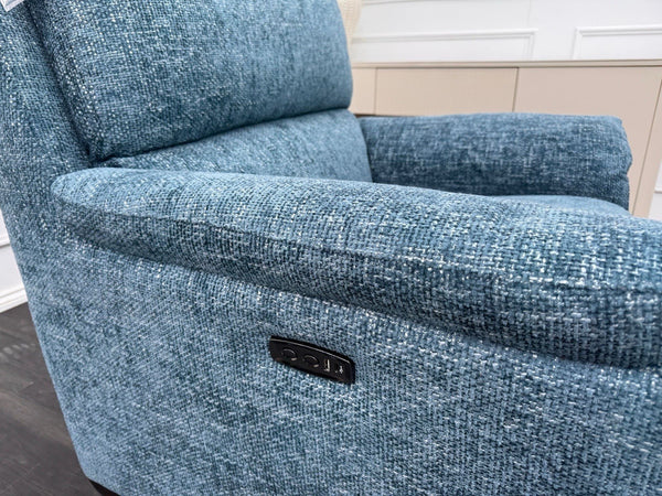 Furniture Village Armchair Power Recliner Blue Woven Fabric8