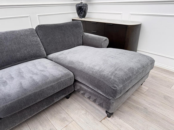 DFS Sydney RHF Corner Sofa Chaise End Charcoal Grey Chenille18