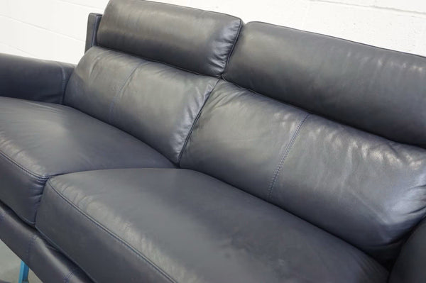 Furniture Village Zen leather standard 3 seater & Power Recliner Armchair Set5