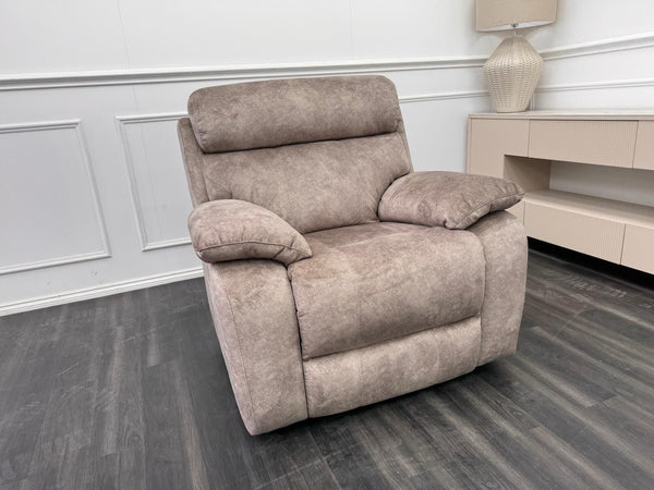 Furniture Village Moreno Beige Fabric Armchair Electric Power Recliner4
