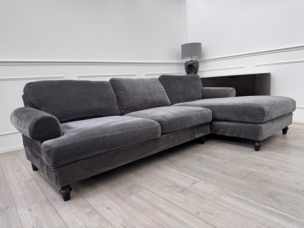 DFS Sydney RHF Corner Sofa Chaise End Charcoal Grey Chenille14