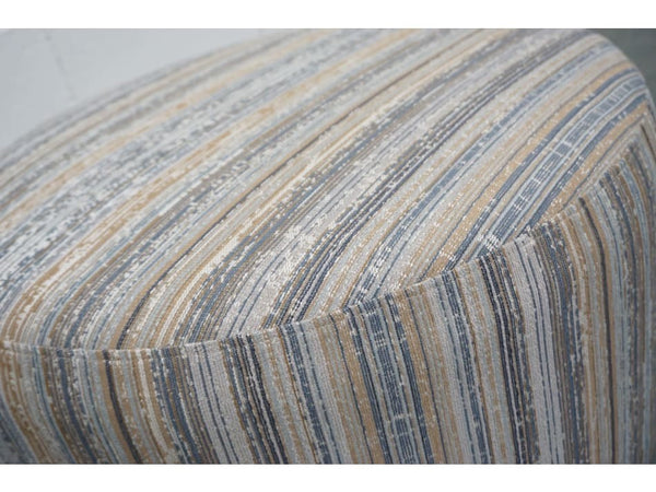 Parker Knoll Designer striped pattern fabric large circular footstool2