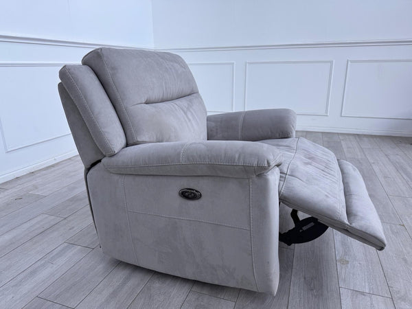 Furniture Village Touch Grey Fabric Power Recliner Armchair3