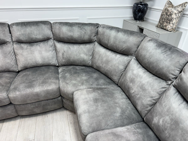 Furniture Village Lilly Corner Sofa In Grey Velvet Power Recliner15