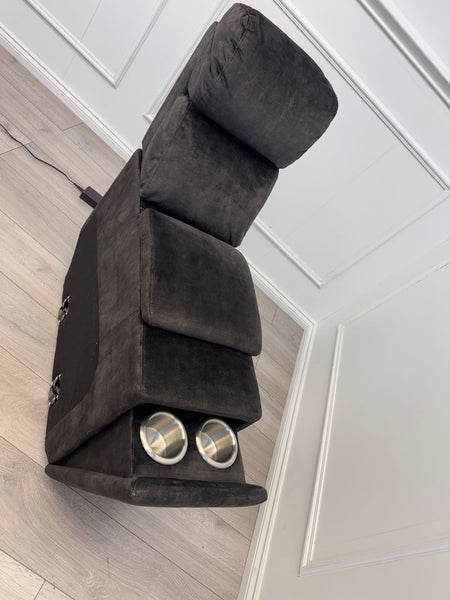 Sofology Radleigh Console Charcoal Velvet Cup Holders Storage2