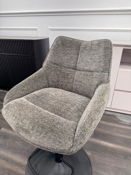 Furniture Village Kiara ash grey fabric swivel dining barstool (Pre-sale)2