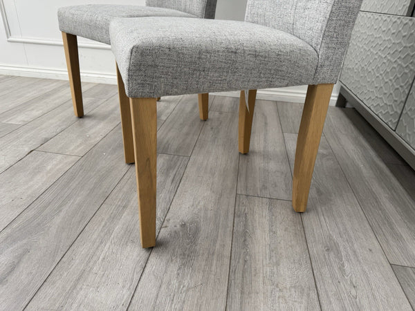 Furniture Village Augusta Grey Fabric Pair Of 2 Roll Back Dining Chairs2