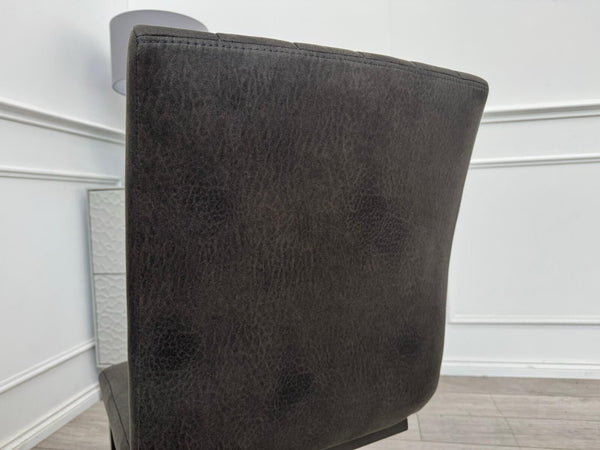 Furniture Village Grigio Pair of Charcoal Grey Suede Dining Chairs9