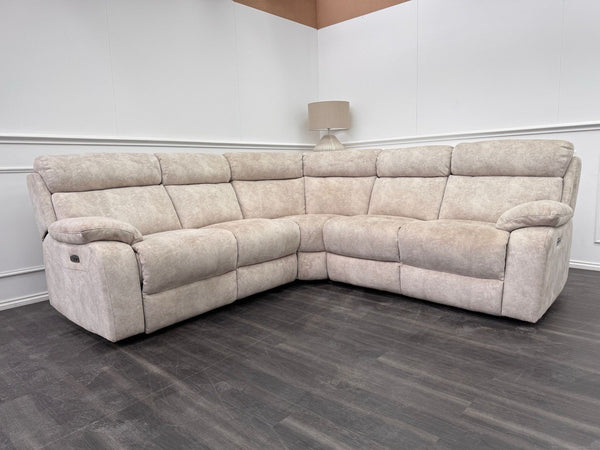 Furniture Village Moreno Power Reclining Corner Sofa In Cream Lux Velvet22
