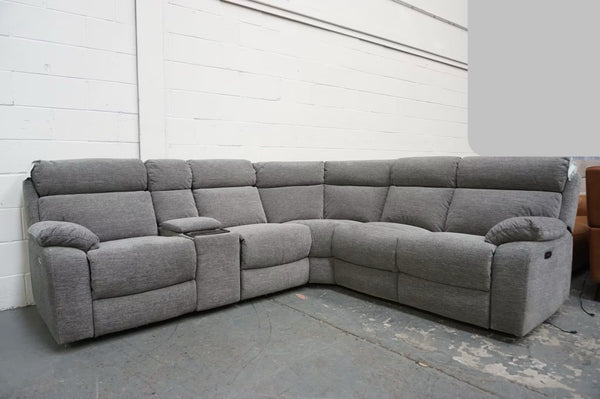 Furniture Village Moreno dark grey mix fabric electric reclining Corner Sofa0