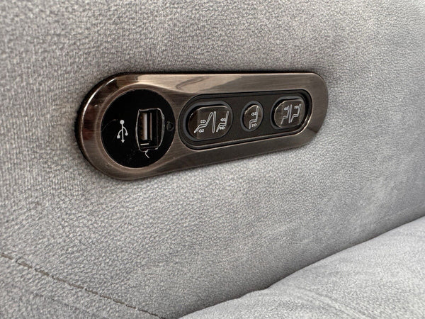 Sofology Marvella 2.5 + 2 Seater Sofa Set Flecked Silver Fabric Power Recliner17