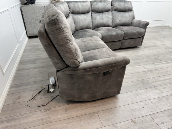 Furniture Village Lilly Corner Sofa In Grey Velvet Power Recliner18