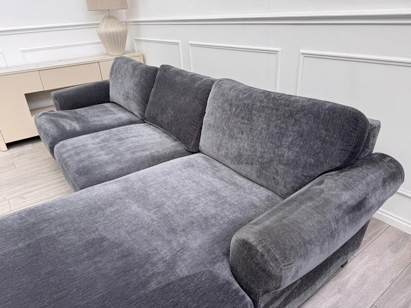 DFS Sydney RHF Corner Sofa Chaise End Charcoal Grey Chenille6