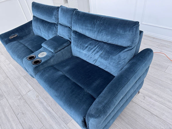 Sofology Renato 2.5 Seater Sofa + Centre Console Navy Blue Velvet Fabric16