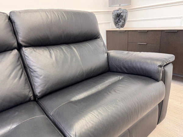 G PLAN Thornbury Static 3 Seater Sofa In Jet Black Leather6