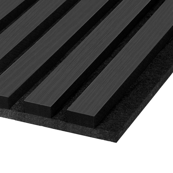 NEW Premium Acoustic Slat Real Wood Wall Panel - Black / 2.4m x 0.6m (1.44m2)5