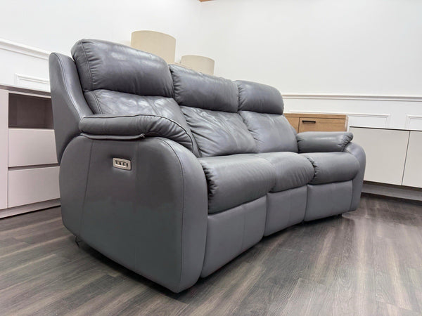 G Plan Kingsbury Capri Seal Leather 3 Seater Curved Sofa Power Recliner5