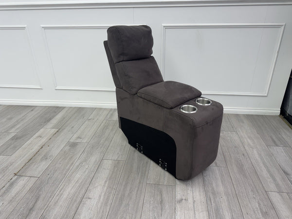 Sofology Radleigh Console Chocolate Brown Textured Fabric Cup Holders Storage7