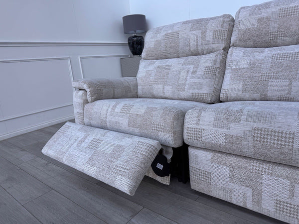 G Plan Thornbury 3 Seater Sofa Patterned Beige Fabric Power Recliner2