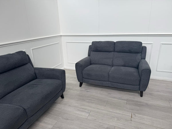 Furniture Village Zen Grey Fabric 3 &2 Seater Sofa Set9