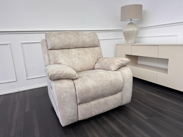 Furniture Village Moreno Cream Fabric Armchair Electric Power Recliner1