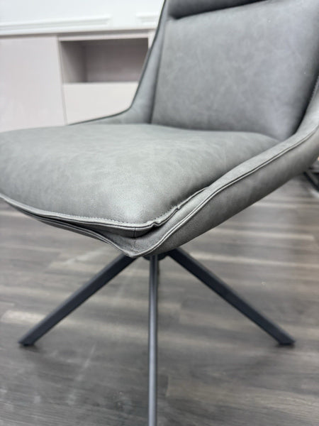 Furniture Village Catalina Grey faux leather swivel dining chair (Pre-sale)4