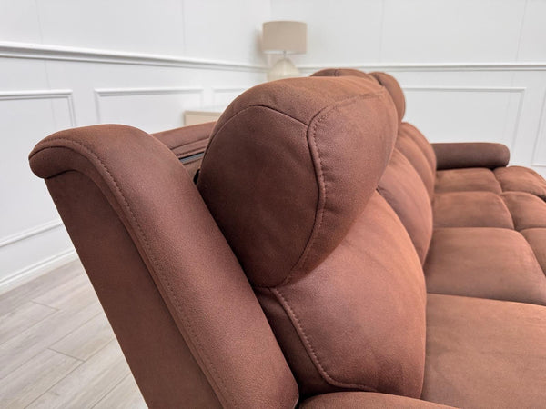 Sofology Gracie 4 Seater Power Recliner Sofa In Brown Material9