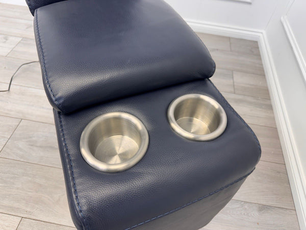 Sofology Radleigh Console Navy Leather Cup Holders Storage1