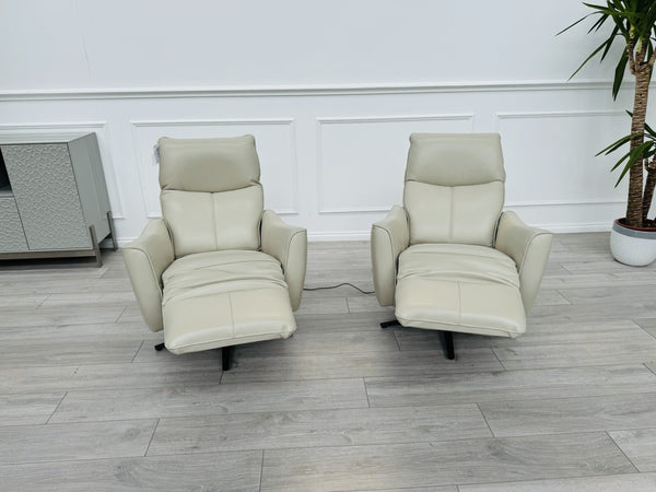 New Gillies Trent TVCH TV Reclining Chair, Feather Grey Genuine Leather RRP£199915