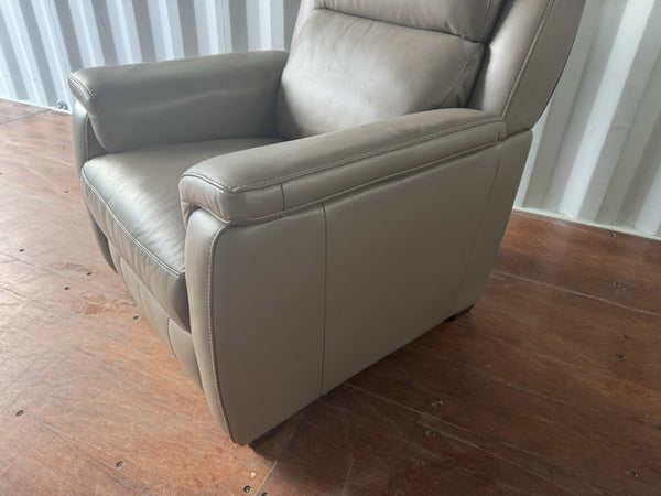 Furniture Village Nicolleti Taupe Leather Armchair Power Recliner + Headrest 12
