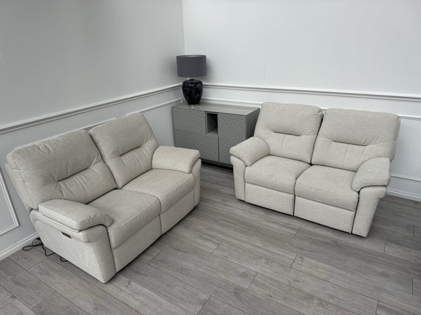 G Plan Seattle Cream Fabric 2+2 Seater Power Recliner Sofa Set10