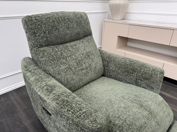 Furniture Village Petit Olive Fabric Armchair Power Recliner+Swivel+Rocking2