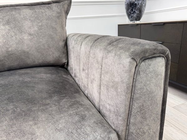 DFS Devine Grey Velvet Loveseat Cuddlier Armchair6