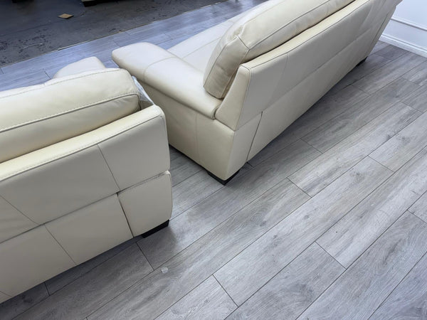 Furniture Village Hetty 3 + 3 Seater Sofa Set in Cream/Off White Leather20