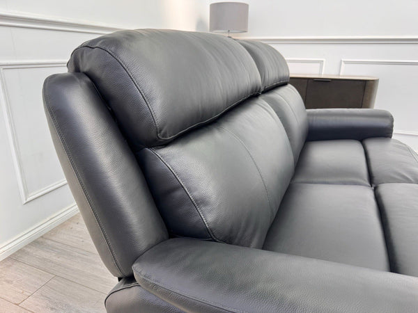 LA Z BOY PARIS Power Recliner 3 Seater Sofa In Black Leather Power Headrest6