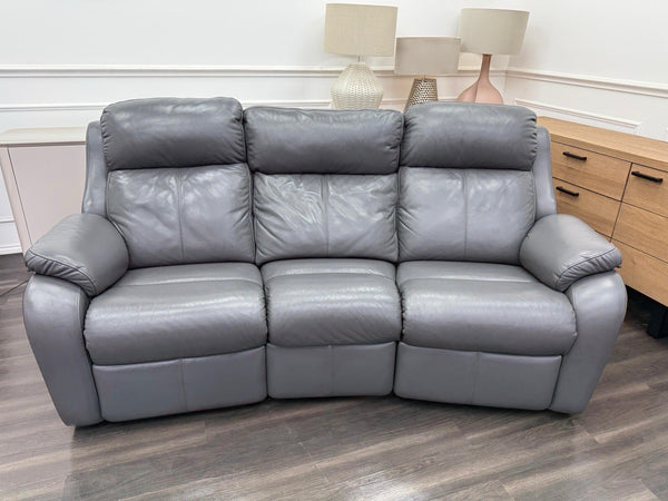 G Plan Kingsbury Capri Seal Leather 3 Seater Curved Sofa Power Recliner2