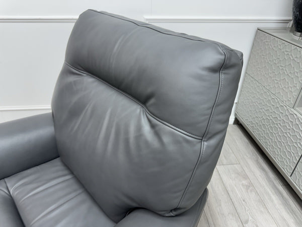 Parker Knoll Hudson 23 Grey Leather Armchair Power Recliner & Headrest & Lumbar16