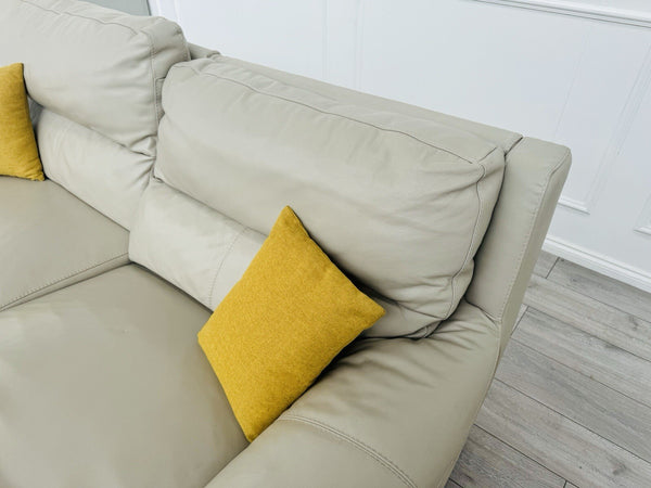 Furniture Village Feather Grey Leather Power Recliner 3 Seater Sofa10