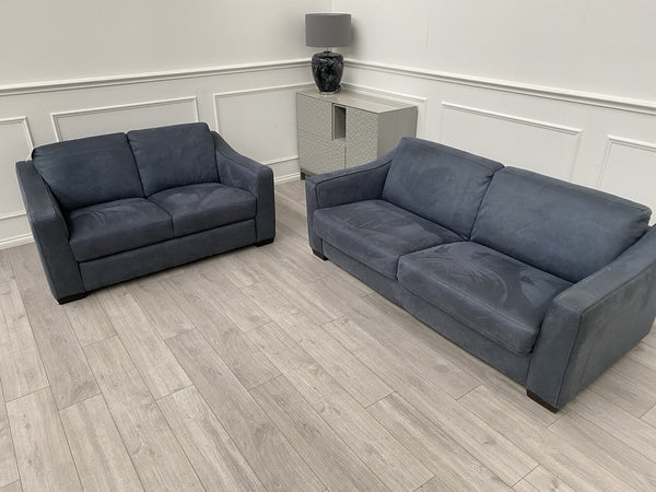 Furniture Village Optimus 3 Seater Sofabed + 2 Seater Sofa Set Navy Microfibre3