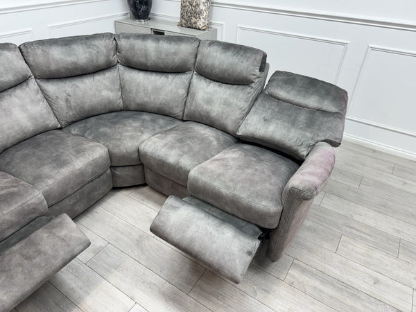 Furniture Village Lilly Corner Sofa In Grey Velvet Power Recliner6