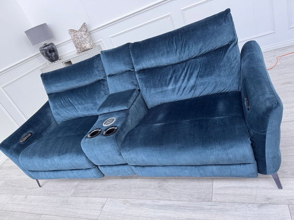 Sofology Renato 2.5 Seater Sofa + Centre Console Navy Blue Velvet Fabric20