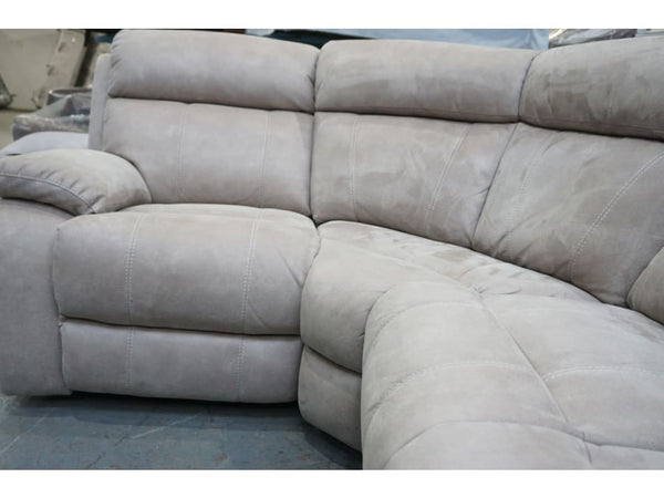 Furniture Village Moreno mink saddle fabric manual recliner corner group4