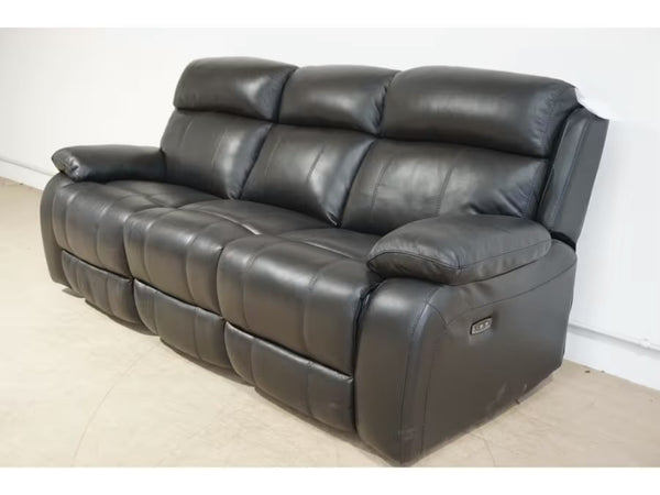 Furniture Village Moreno Black Leather Power Recliner 3 & 3 Seater Sofa Set7