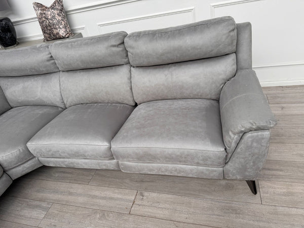 Furniture Village Contempo Grey Microfibre Power Recliner L Shape Corner Sofa12