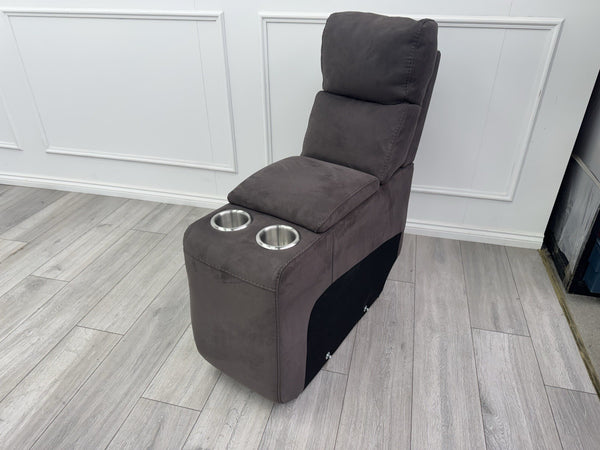 Sofology Radleigh Console Chocolate Brown Textured Fabric Cup Holders Storage4