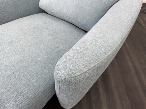 Furniture Village Petit Blue Herringbone Fabric Armchair Power Recliner11