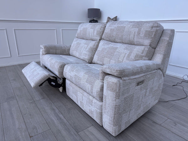 G Plan Thornbury 3 Seater Sofa Patterned Beige Fabric Power Recliner5